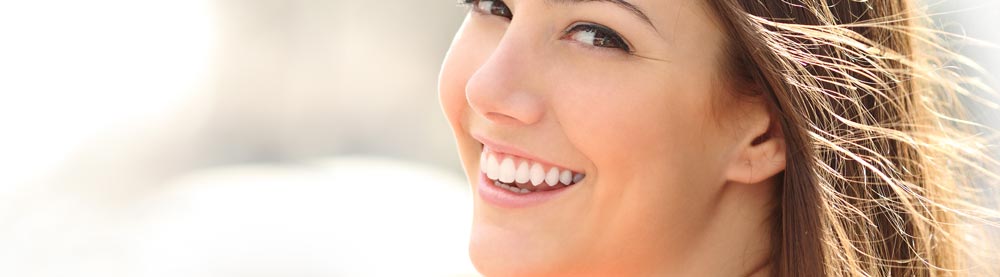 Girl smiling with white teeth